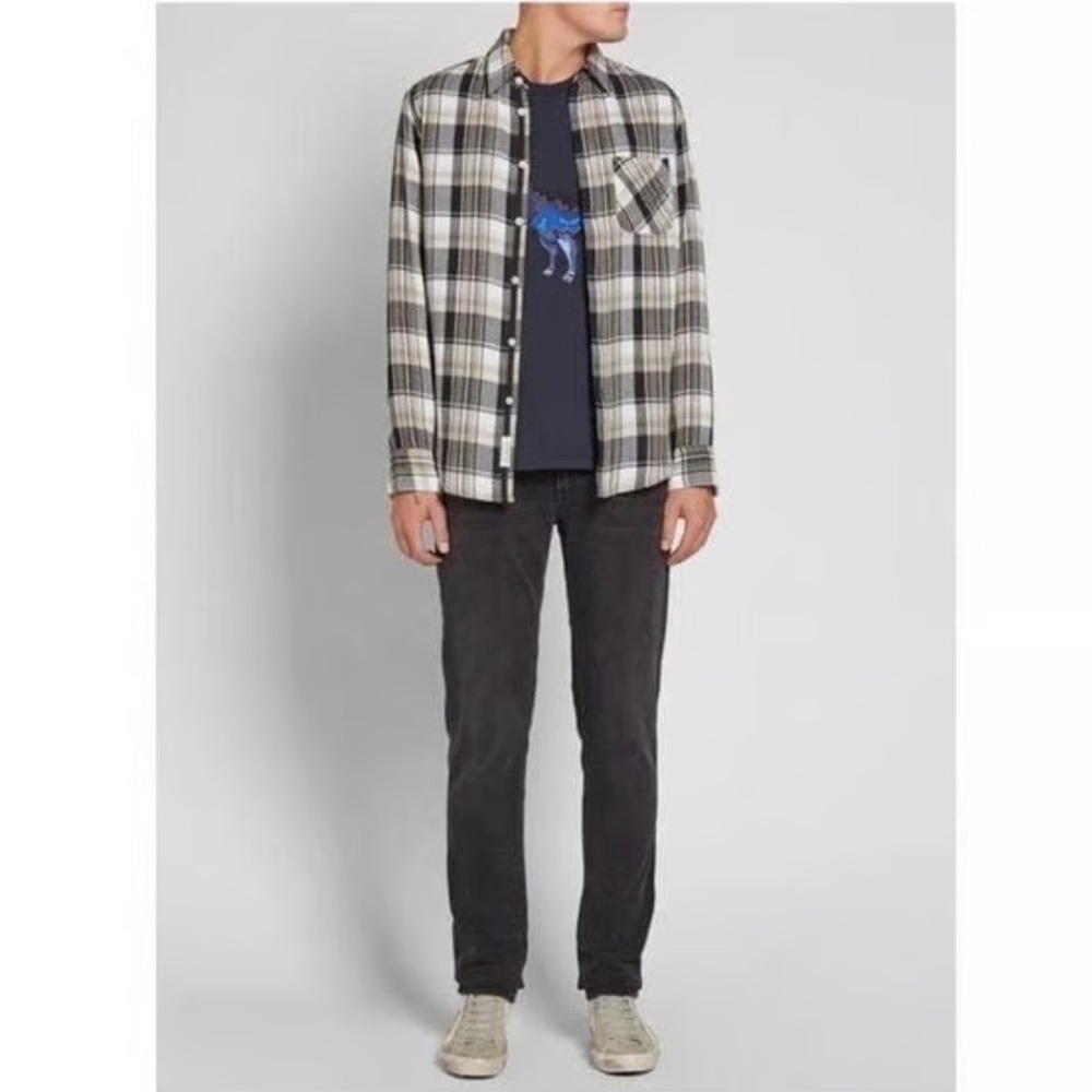 Rag & Bone Mens Collared Flannel Long Sleeve Button Front Plaid Shirt Size S - Picture 2 of 11